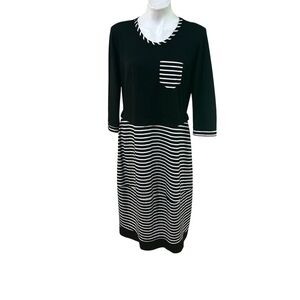 Black and White Striped Women's Dress